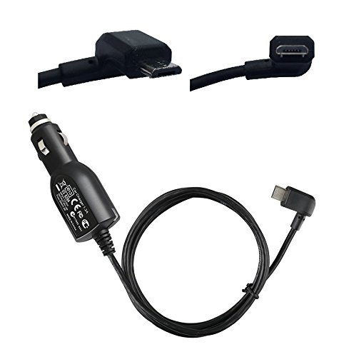 KFZ-Ladegerät für TomTom – Micro USB in Auto Ladegerät für GPS TomTom Sat Nav – rechts Winkel – Go, Go Live, Rider, Start, Via & alle Micro-USB-Geräte CE zertifiziert (siehe Kompatibilitätsliste unten)