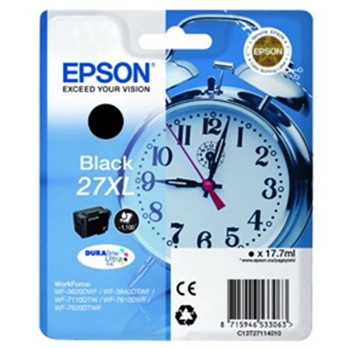 Epson Original T2711 Tinte, Wecker, wisch- und wasserfeste XL (Singlepack) schwarz