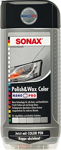 SONAX 296300 Polish & Wax Color NanoPro silber/grau, 500 ml