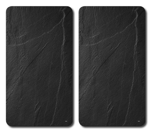 Kesper 3652313 Multi-Glasschneideplatte, 2-er Pack, Motiv: Schiefer, Maße: 52 x 30 x 1.2 cm