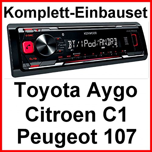 Komplett-Set Toyota Aygo Citroen C1 Peugeot 107 KMM-BT203 Autoradio Bluetooth