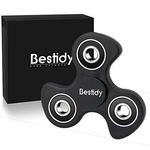 Bestidy Fidget Spinner Tri Focus Spielzeug Stress Reducer High Speed lindert ADHS Angst und Langeweile (Black)