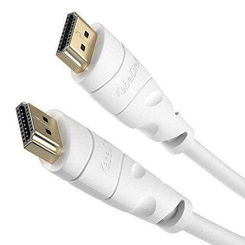 KabelDirekt 15m weißes HDMI Kabel / kompatibel mit HDMI 2.0a/b, 2.0, 1.4a (Ultra HD, 4K, 3D, Full HD, 1080p, HDR, ARC, Highspeed mit Ethernet)  - TOP Series