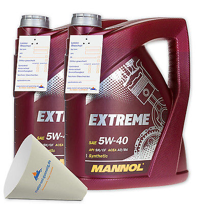 10 (2x5) Liter MANNOL SAE 5W-40 Extreme Motorenöl