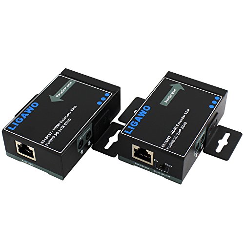 Ligawo 6518892 HDMI Extender bis 65m über 1 Patchkabel + bidirektionale IR Infrarot Signal Weiterleitung + EDID Steuerung