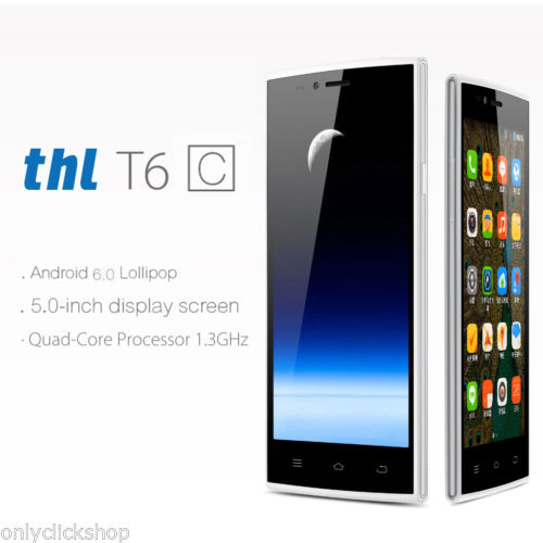 5.0'' THL T6C  Smartphone 3G Android 5.1 Quad Cores 1GB+8GB Handy WIFI White EU
