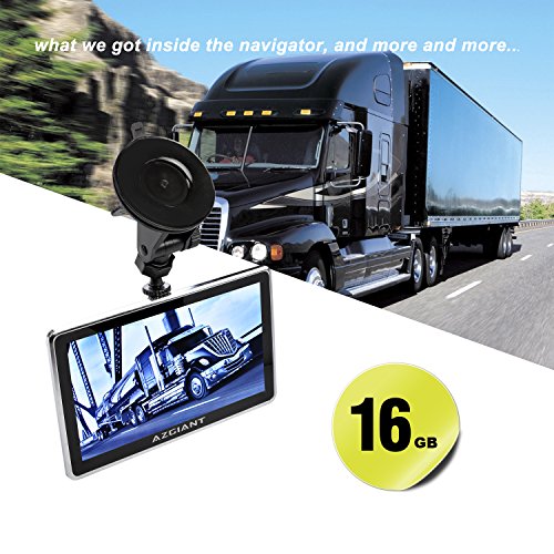 AZGIANT 7'' Zoll High-Definition LCD-Bildschirm LKW / Lastwagen 2 in 1 Navigation GPS NAVI SAT Navigationssystem & Hochauflösenden Autokamera 1080P Fahrdatenschreiber DVR Radarkamera Update und das Kostenlose und auf Lebenszeit mit GB, Europa Vollständig 