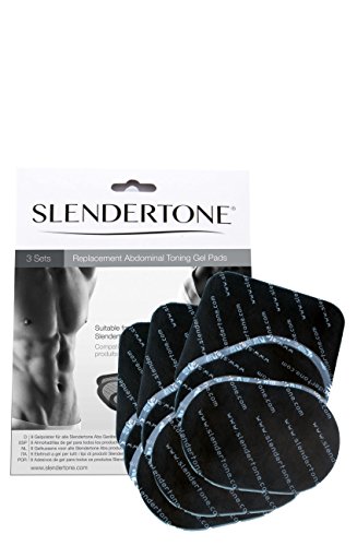 Slendertone Gelpads, Ersatzteile für Slendertone Geräte für Bauchmuskulatur, Unisex, Schwarz, 3 Stück