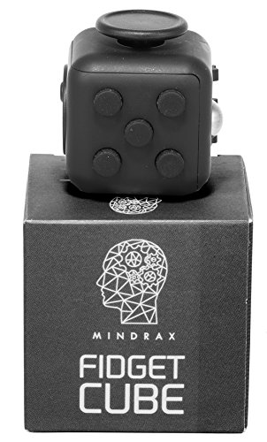 Mindrax Fidget Cube | Hochwertiger Anti-Stress-Würfel | Das perfekte Spielzeug für unruhige Hände & nervöse Finger (Schwarz)