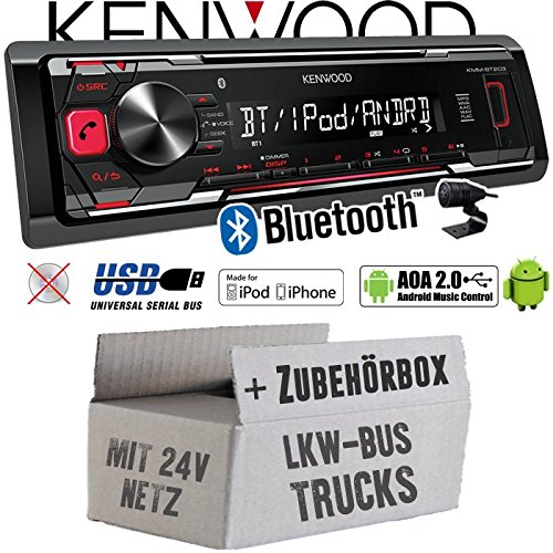 LKW Bus Truck 24V 24 VOLT - Kenwood KMM-BT203 - Bluetooth | MP3 | USB | iPhone - Android Autoradio - Einbauset