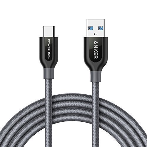 Anker PowerLine+ 1.8m USB C Kabel auf USB 3.0 A, Nylon Ladekabel für USB Typ-C Geräte Inklusive des neuen MacBook, MacBook Pro, ChromeBook Pixel, Nokia N1 Tablet, OnePlus 2 und weitere (Grau)