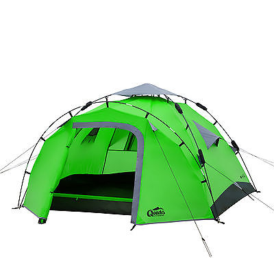 Sekundenzelt QEEDO Quick Pine 3 Personen Zelt Campingzelt Pop Up Zelt grün