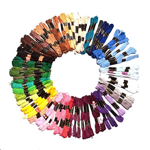 100x8m Stickgarne in verschiedenen Farben von Kurtzy TM