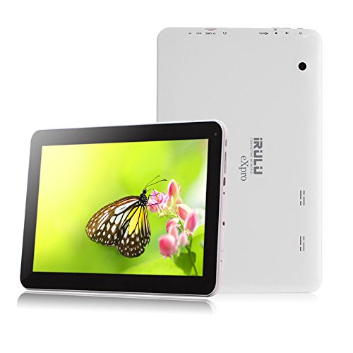 IRULU 10.1 Zoll Tablet PC - 1GB RAM 16GB ROM Quad-Core 1.3GHZ HD Display 1024x600 WIFI WLAN USB Bluetooth 4.0 - Wei? & Schwarz