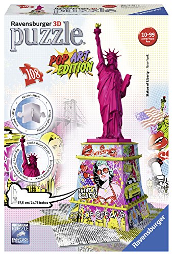 Ravensburger 3D-Puzzle 12597 - Pop Art Edition, Freiheitsstatue, bunt