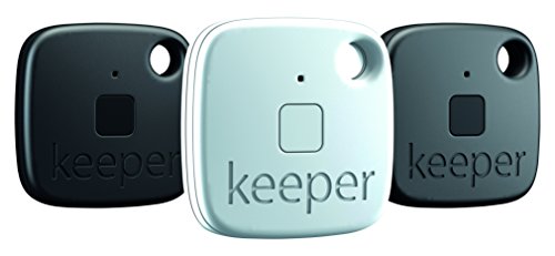 Gigaset keeper Schlüsselfinder (Bluetooth LE 4.0, Keytracker mit Signalton u. LED-Licht zum Auffinden von Schlüssel, Tasche, Koffer, Smartphone) 2x schwarz / weiß