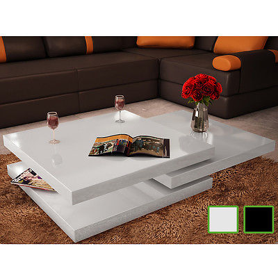 # Hochglanz Wohnzimmertisch Couchtisch Beistelltisch MDF Tisch Schwarz/ Weiß