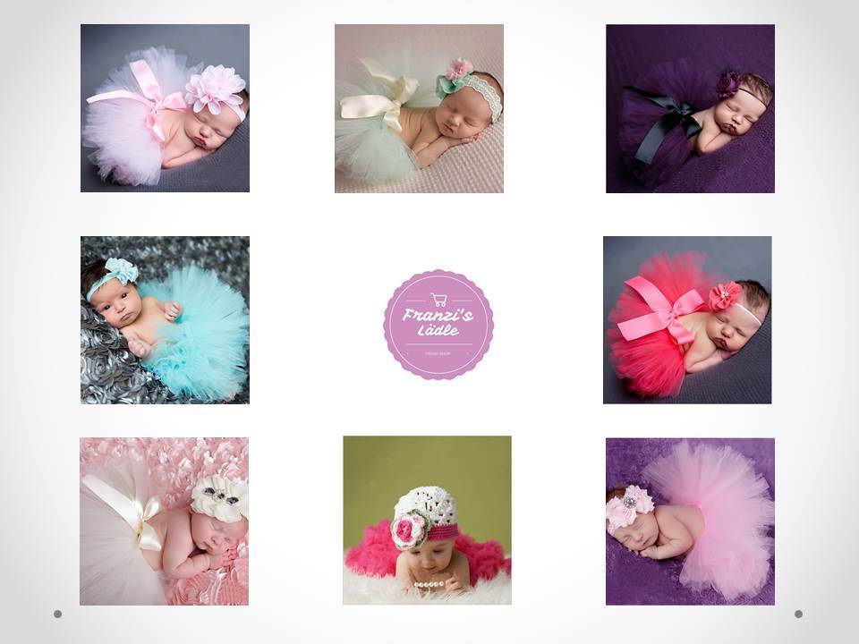 Baby Fotoshooting 2-teilig Kostüm Tüll Haarband mit Tütü