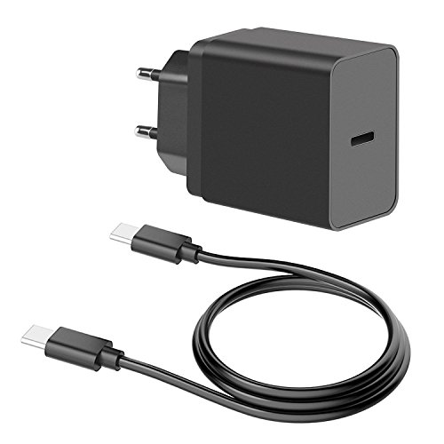 LOPOO Ladegerät für Nintendo Switch Type C Ladeadapter Beidseitig mit USB Type C Ladekabel für Nintendo Switch?Schwarz?