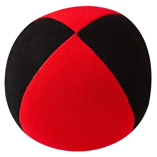 Jonglierball: HENRYS Beanbag Superior (Velours) 67mm, schwarz-rot