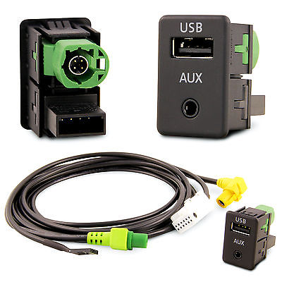 USB AUX Einbau Block Schalter Adapter VW RCD RNS Radio´s RNS RCD 300 310 315 510