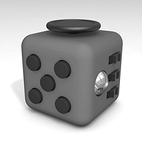 Tepoinn Stresswürfel Zappeln Cube Würfel vergleichbar wie Fidget Cube mit 6 unterschiedliche Funktionen entlastet Stress und Angst Spielzeug Geschenke für Kinder und Erwachsene Dunkelgrau