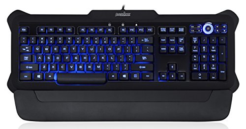 Perixx PX-1100, Beleuchtete Tastatur - USB-Kabel - Beleuchtung in 3 Farben - Helligkeitsregler - Lebensdauer 20 Mio Anschläge - QWERTZ - Gummierung schwarz
