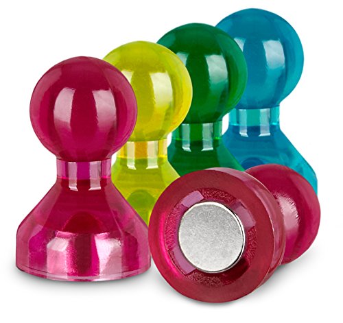 WINTEX 24 farbige Magnete in 4 Farben | 2 Jahre Zufriedenheitsgarantie | Magnetische Map Pins, Magnetfiguren, Magnetische Schach Bauern Figuren, Whiteboard-Magnete, Tafelmagnete