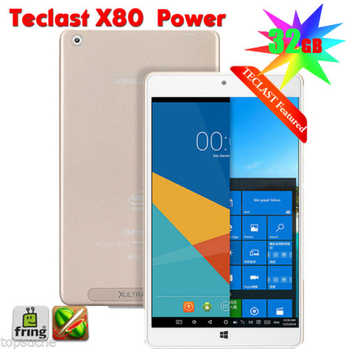 2/32GB 8.0'' IPS Teclast X80 Power Tablet PC Intel Windows10+Android5.1 QuadCore