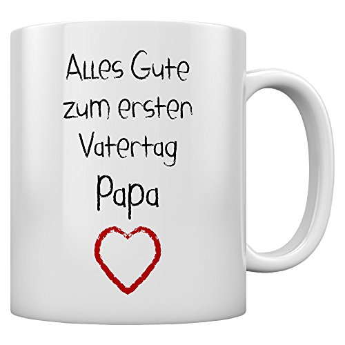 Shirtgeil™ Vatertagsgeschenk Alles Gute zum ersten Vatertag Kaffeetasse Tee Tasse Becher 11 Oz. Weiß
