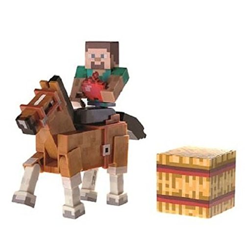 Minecraft 16594 - Mincecraft Steve Figur mit braunem Pferd und Zubehör