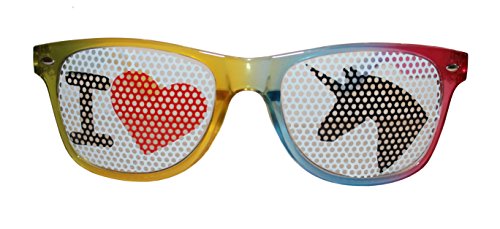 Einhornbrille I Love Einhorn Spaßbrille von seven9, Partybrille für den Ballermann oder jedes Einhornkostüm, Karnevalsbrille für Damen und Herren, Brille für das perfekte Festival oder Malle