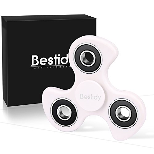 Bestidy Fidget Spinner Tri Focus Spielzeug Stress Reducer High Speed lindert ADHS Angst und Langeweile (White)