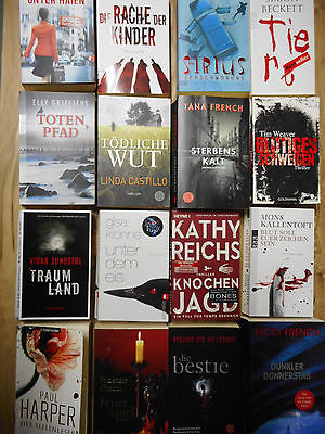 Nachlass Bücherpaket: 16 aktuelle moderne Kriminal-Romane, Bestseller-Autoren
