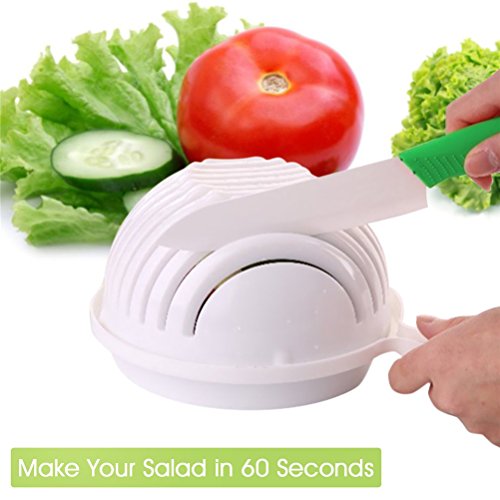 3 in 1 Salad Cutter Bowl Salatschneider Schüssel Gemüseschneider Schüssel Gemüse Chopper 60 Sekunden Salat Maker rührschüssel by Angeloo