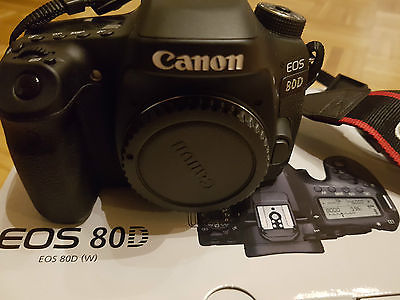 Canon EOS 80D 24.2 MP SLR  - Schwarz (Nur Gehäuse) fast Neu mit Rechnung