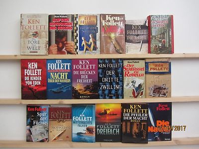 Ken Follett 18 Bücher Romane Krimi Thriller historische Romane Spionageromane