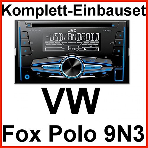 Komplett-Set VW Fox Polo 9N3 JVC KW-R520 2-DIN Autoradio mit CD USB MP3 AUX