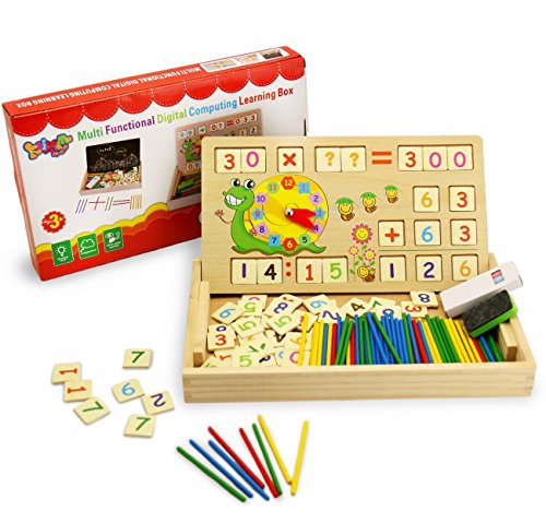 BBLIKE Spielzeug Doodle aus Holz Zeichnung,Montessori Mathematisches Spielzeug aus Holz zum Zahlen lernen mit Rechen-Stäbchen, Zeichnung Holzbrett Spielzeug Lernspielzeug für Kinder 3 4 5 Jahre Alt