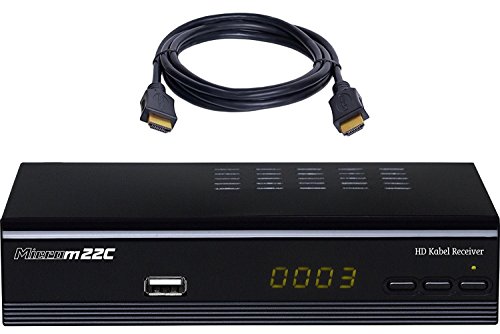 Microelectronic Micro m22c Full HD DVB-C Kabelreceiver + HDMI Kabel (HDMI/SCART/USB/LAN (RJ45), PVR Ready, Mediaplayer) schwarz