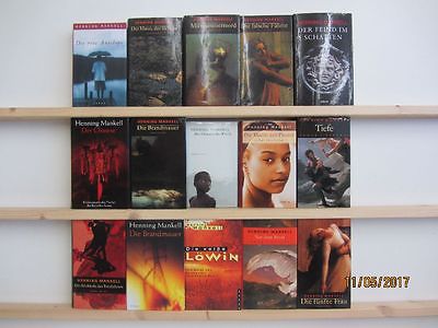 Henning Mankell 15 Bücher Romane Krimi Thriller Psychothriller