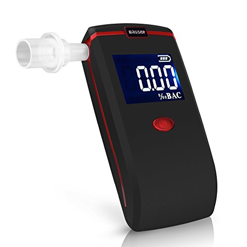Oasser Alkoholtester Tragbar Halbleiter Sensor Atemalkoholmessgerät LCD Anzeige Promilletester Alkoholmessgeräte mit 4 Mundstücke