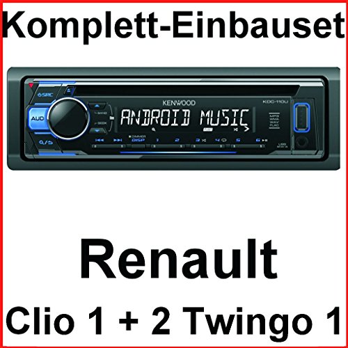 Komplett-Set Renault Clio 1 2 Twingo 1 KDC-110UB Autoradio USB FLAC MP3 CD