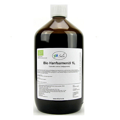 (21,15/L) Sala Bio Hanföl Hanfsamenöl kaltgepresst nativ 1000 ml 1 L 