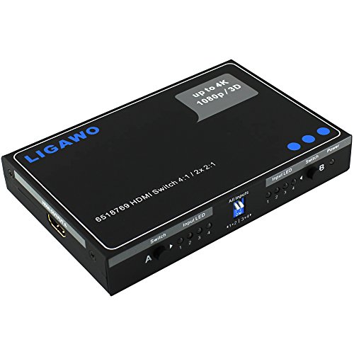 Ligawo 6518769 HDMI Switch 4:2/ 2x 2:1 manuell 1080p 3D / 4K*2K UHD Ultra HD kompatibel