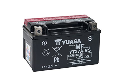 YUASA YTX7A-BS Powersports AGM Motorrad Batterie, wartungsfrei (Preis inkl. EUR 7,50 Pfand)