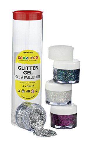 Snazaroo Glittergel Set A 4 x 8 ml Töpfe, 1 Stück