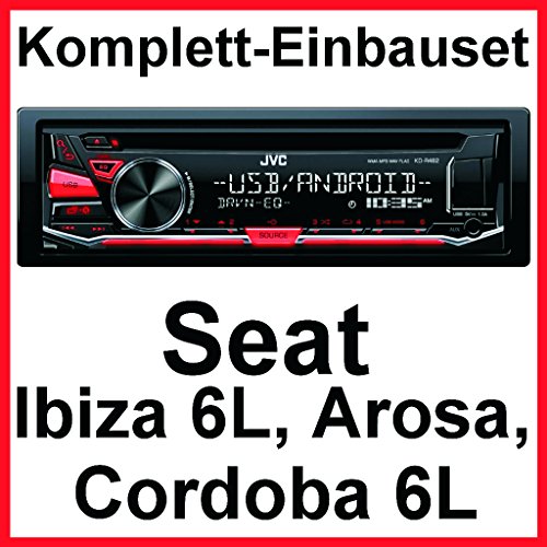 Komplett-Set Seat Ibiza 6L Arosa Cordoba KD-R482 USB Autoradio FLAC MP3 AUX CD