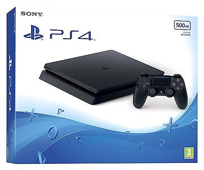 Black Playstation 4 PS4 500GB Slim CONSOLE NEW & SEALED - OFFICIAL UK CONSOLE