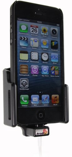 Brodit 514435 Kfz-Halterung mit Kabelanchluss für Apple iPhone 5 (59-63/6-10mm) schwarz